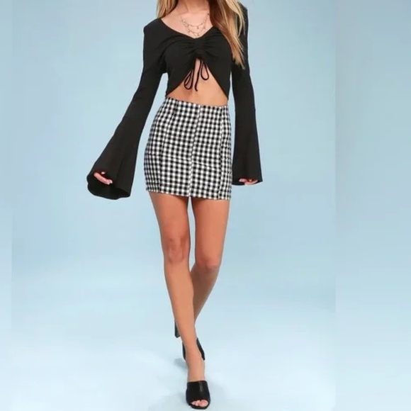 Free People Modern Femme Novelty gingham mini skirt 4 - Picture 11 of 12